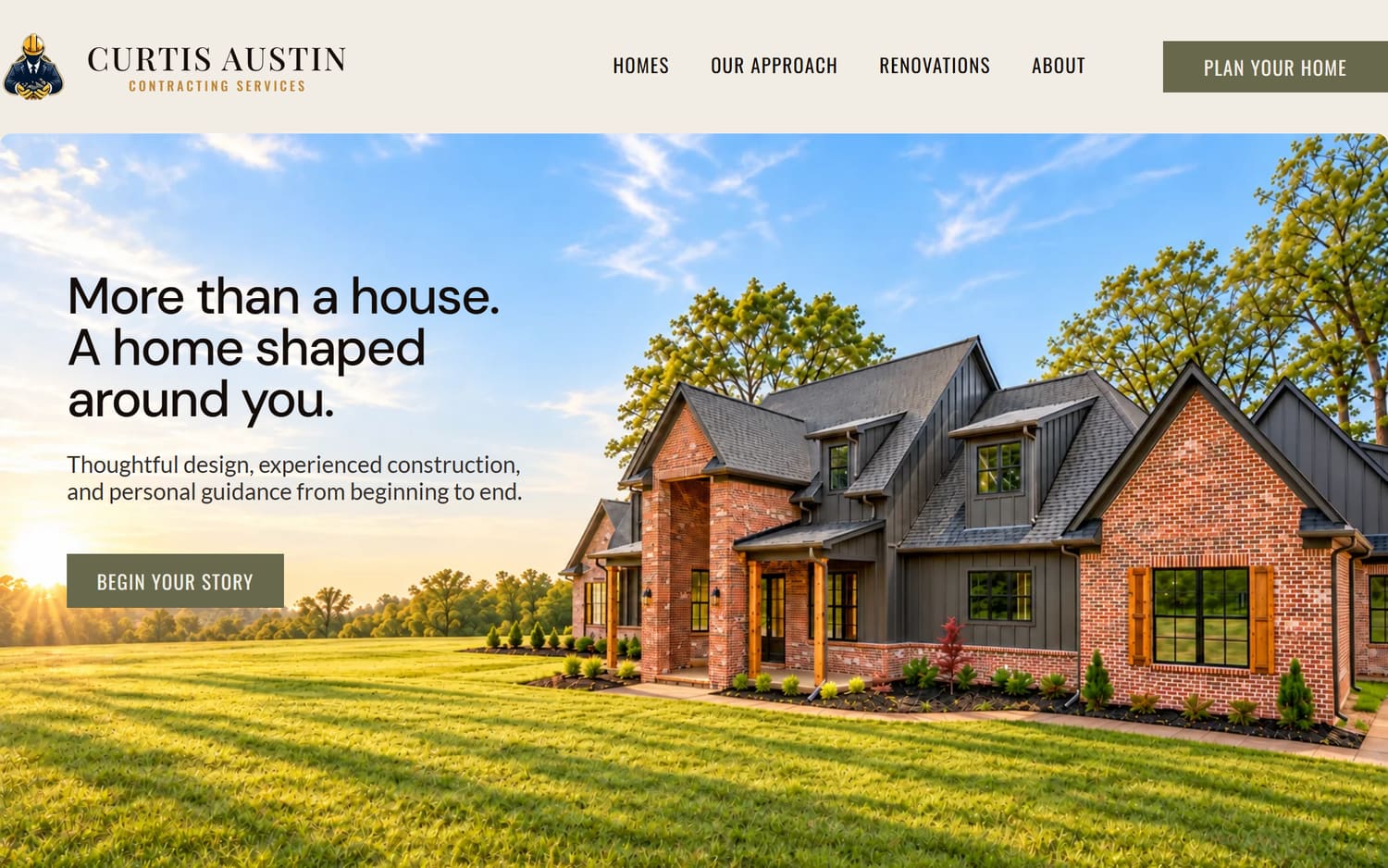 Homepage of Curtis Austin Contracting Services, a contractor / home services website in North Mississippi and Memphis built by LocalForge